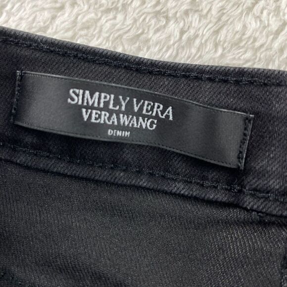 Simply Vera Vera Wang Capri Jeans Womens Size 4P Black Denim Button Fly Mid Rise - Picture 9 of 10